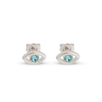 Evil Eye Birthstone Stud Earrings - Willow & Luna