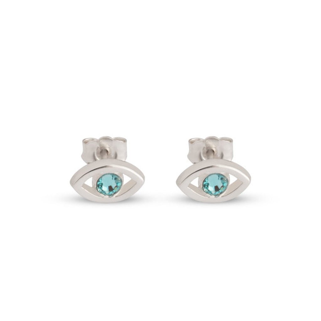 Evil Eye Birthstone Stud Earrings - Willow & Luna