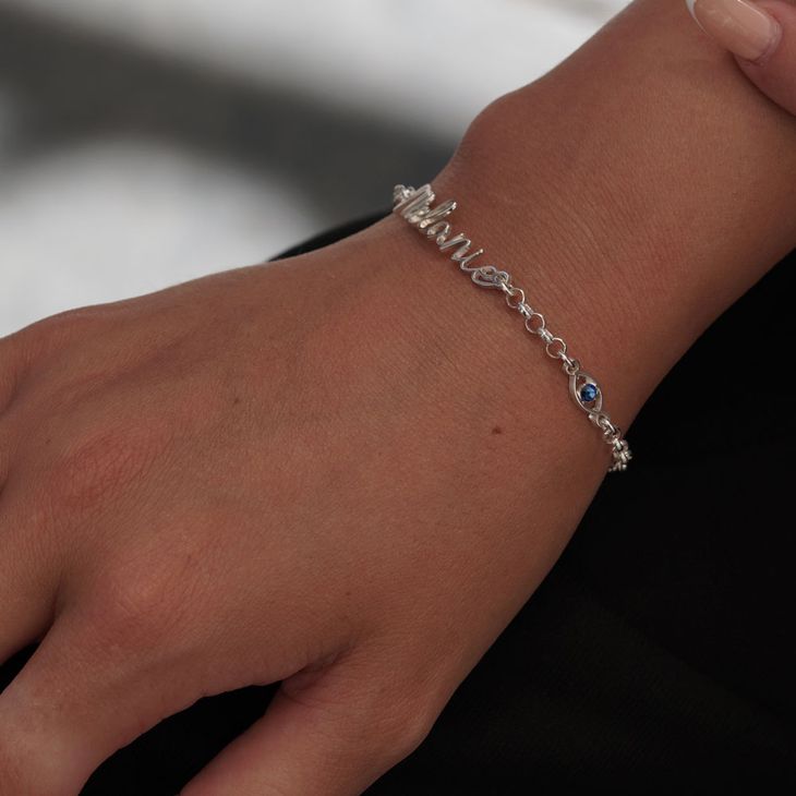 Evil Eye with Personalized Name Bracelet - Willow & Luna