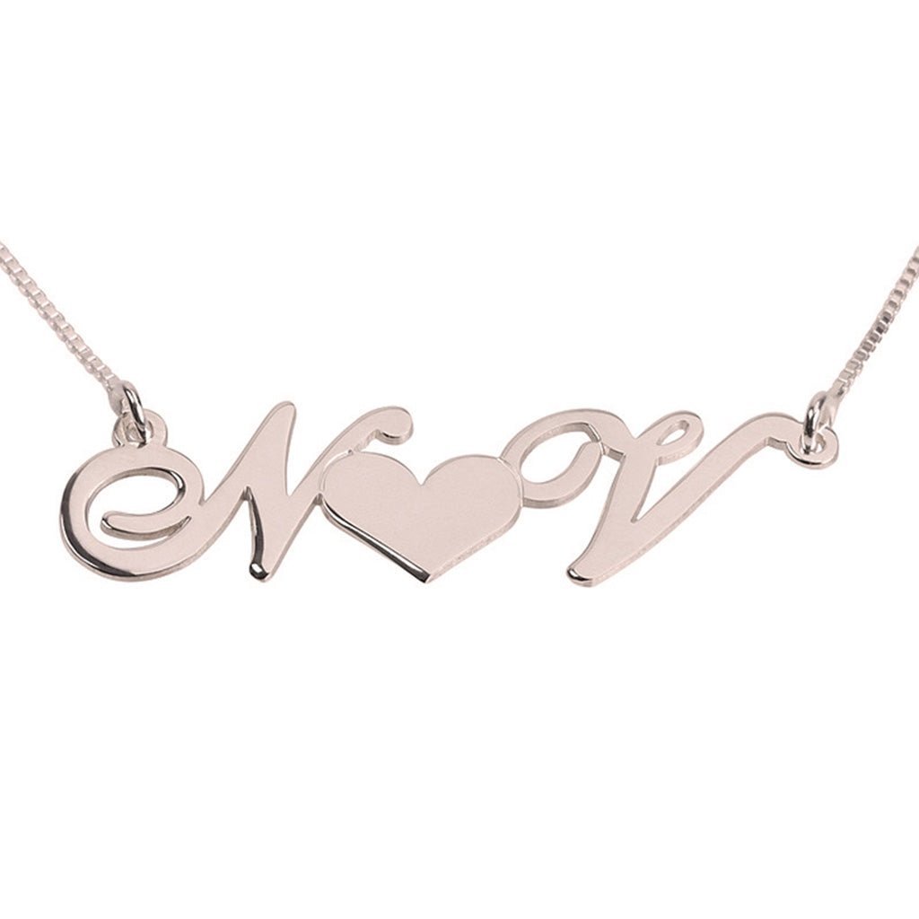 Heart Custom Initials Necklace - Willow & Luna
