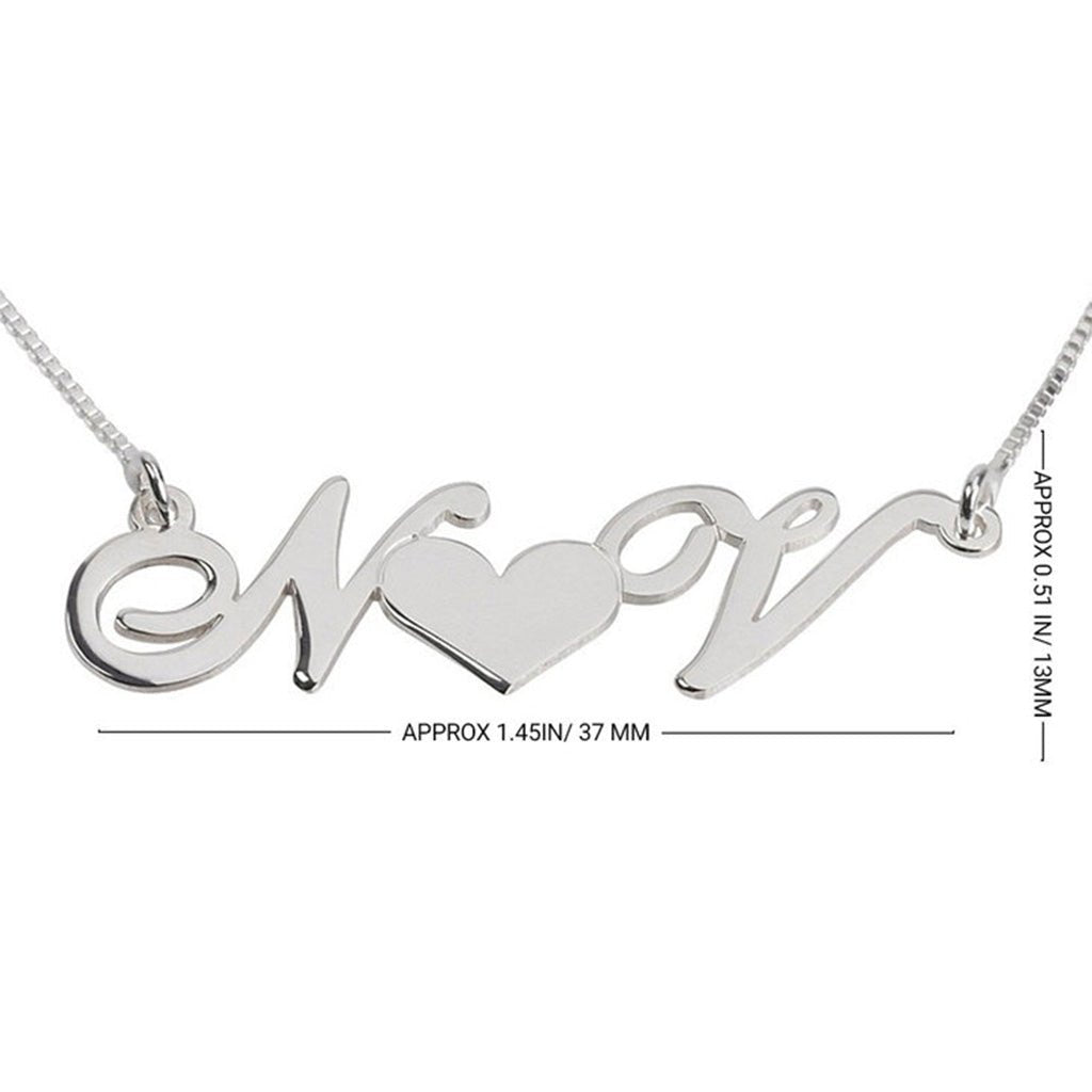 Heart Custom Initials Necklace - Willow & Luna