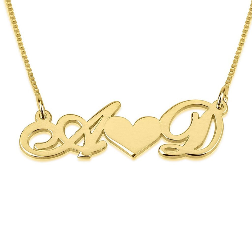 Heart Custom Initials Necklace - Willow & Luna