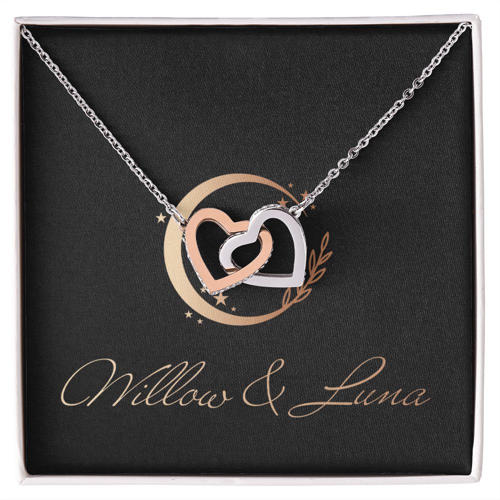 Interlocking Hearts Necklace - Willow & Luna - Willow & Luna