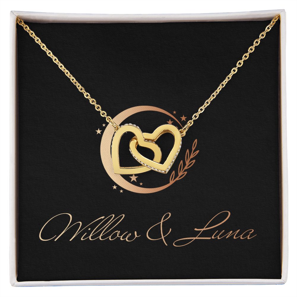 Interlocking Hearts Necklace - Willow & Luna - Willow & Luna