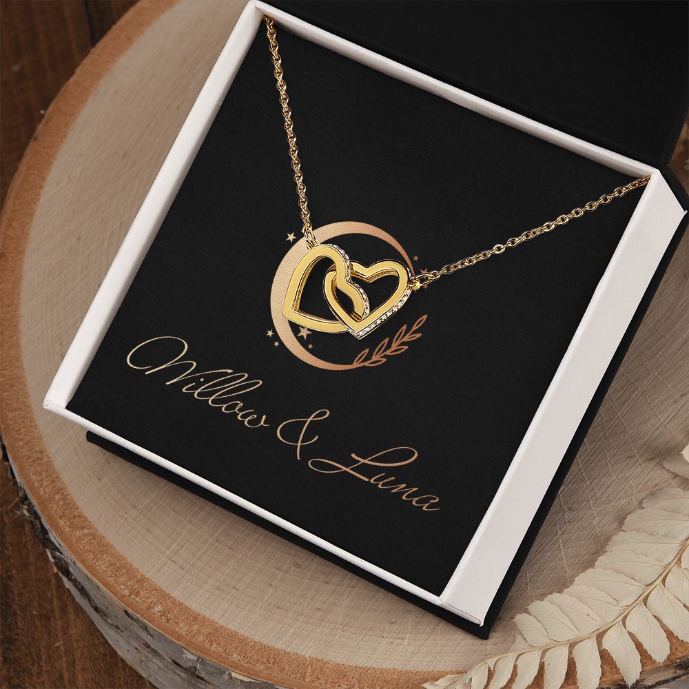 Interlocking Hearts Necklace - Willow & Luna - Willow & Luna