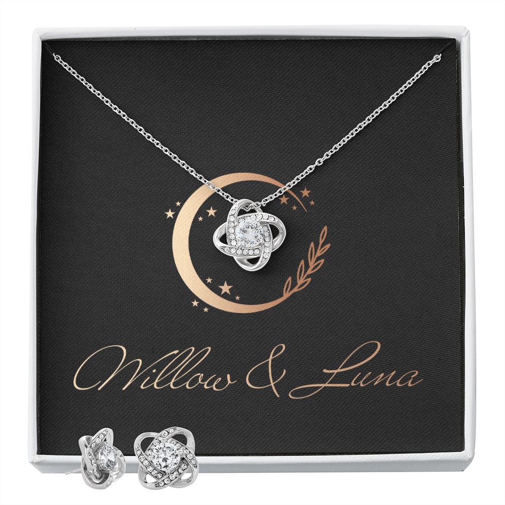 Love Knot Earring and Necklace Set - Willow & Luna - Willow & Luna