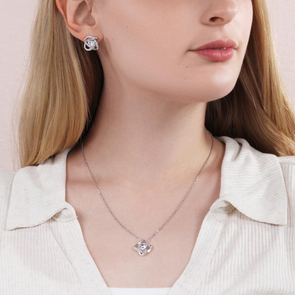 Love Knot Earring and Necklace Set - Willow & Luna - Willow & Luna