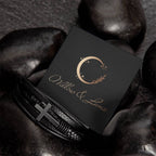 Men's Stainless Steel and Vegan Leather Cross Bracelet - Willow & Luna