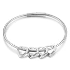 Mom Charm Bangle Bracelet with Kids Names - Willow & Luna