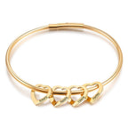Mom Charm Bangle Bracelet with Kids Names - Willow & Luna