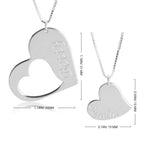 Mother Daughter Heart Name Necklace Set - Willow & Luna