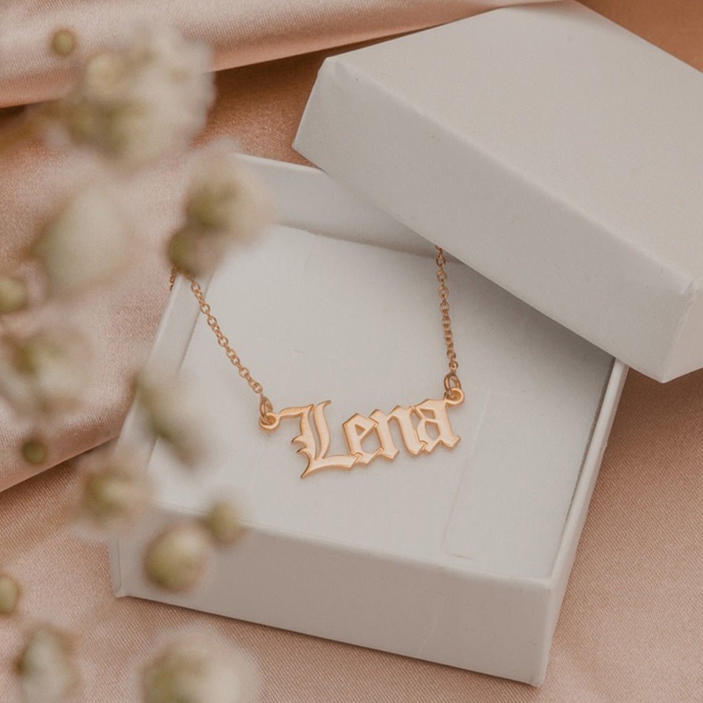 Old English Custom Name Necklace - Willow & Luna