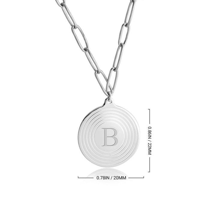 Paperclip Chain Initial Pendant Necklace - Willow & Luna