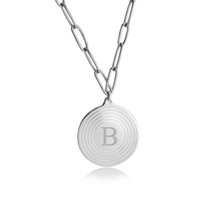 Paperclip Chain Initial Pendant Necklace - Willow & Luna