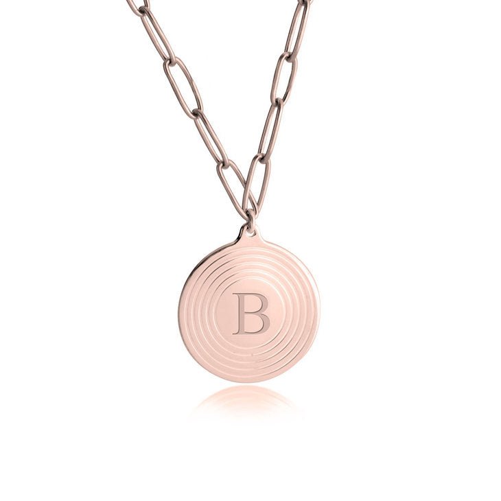 Paperclip Chain Initial Pendant Necklace - Willow & Luna