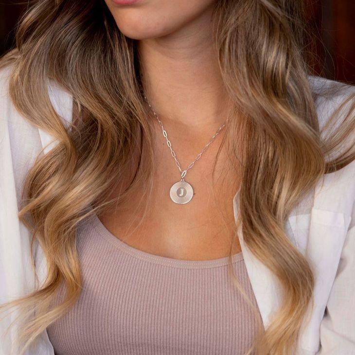 Paperclip Chain Initial Pendant Necklace - Willow & Luna