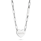Paperclip Heart and Bar Custom Names Necklace - Willow & Luna