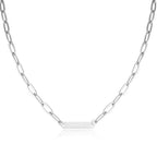 Paperclip Necklace With Small Custom Name Nameplate - Willow & Luna