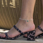 Personalized Initial Anklet with Birthstone - Willow & Luna