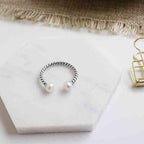 Silver Pearl Ring - Willow & Luna