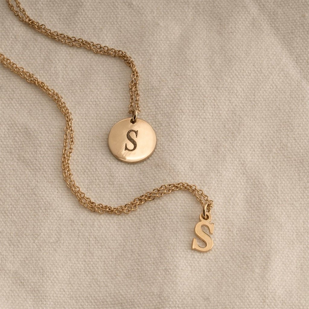 Small Initial Letter Pendant Necklace - Willow & Luna