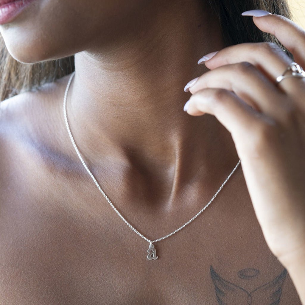 Small Initial Letter Pendant Necklace - Willow & Luna