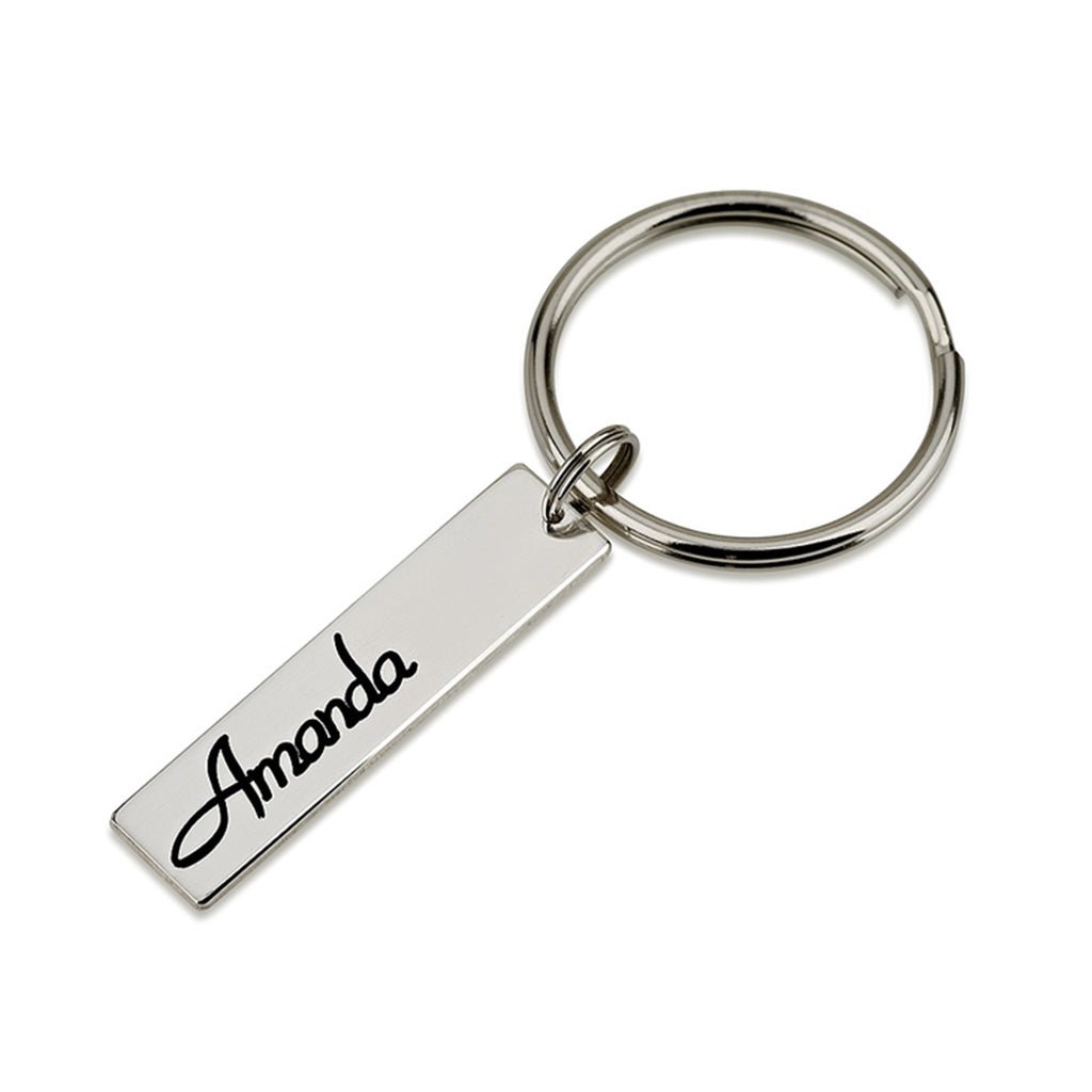 Sterling Silver Engraved Name Keychain - Willow & Luna